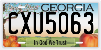 GA license plate CXU5063
