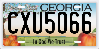 GA license plate CXU5066