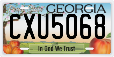 GA license plate CXU5068