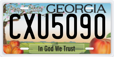 GA license plate CXU5090