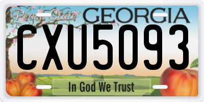 GA license plate CXU5093