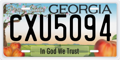 GA license plate CXU5094