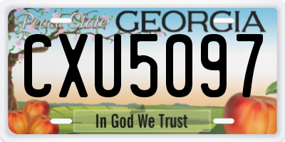 GA license plate CXU5097