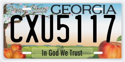 GA license plate CXU5117