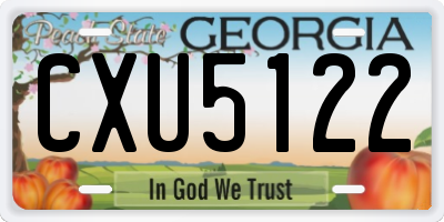 GA license plate CXU5122