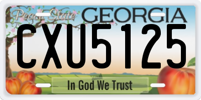 GA license plate CXU5125