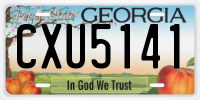 GA license plate CXU5141