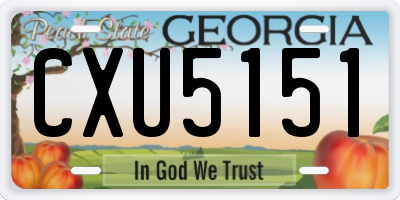 GA license plate CXU5151