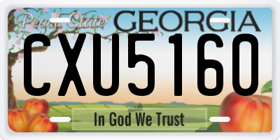 GA license plate CXU5160