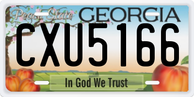 GA license plate CXU5166