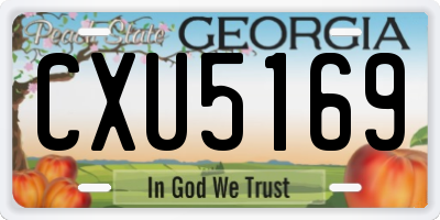 GA license plate CXU5169