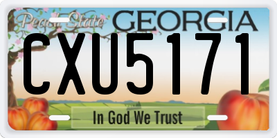 GA license plate CXU5171
