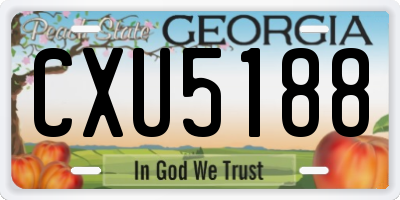 GA license plate CXU5188