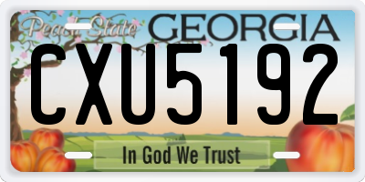 GA license plate CXU5192