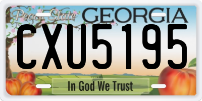 GA license plate CXU5195