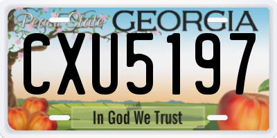 GA license plate CXU5197