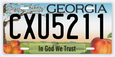 GA license plate CXU5211