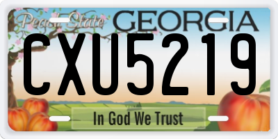 GA license plate CXU5219