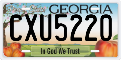 GA license plate CXU5220
