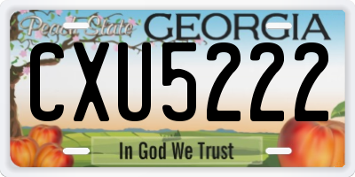 GA license plate CXU5222