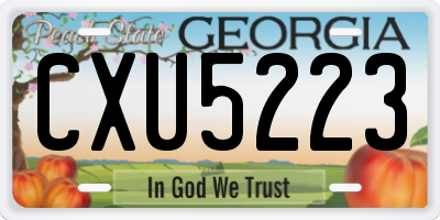 GA license plate CXU5223