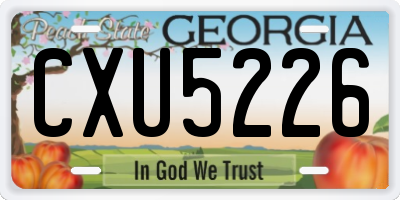 GA license plate CXU5226