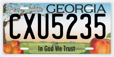 GA license plate CXU5235