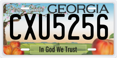 GA license plate CXU5256