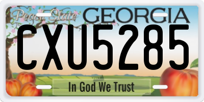 GA license plate CXU5285