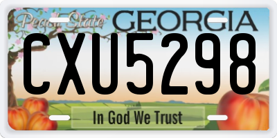 GA license plate CXU5298