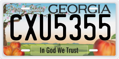 GA license plate CXU5355