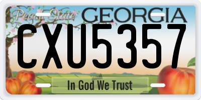 GA license plate CXU5357