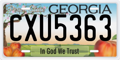 GA license plate CXU5363
