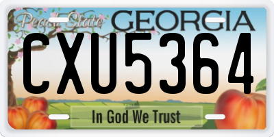 GA license plate CXU5364