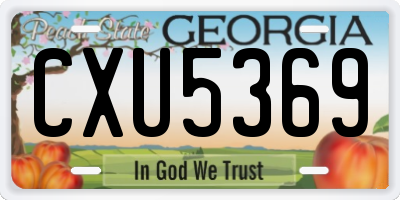 GA license plate CXU5369