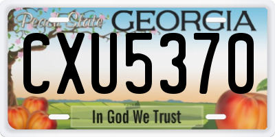 GA license plate CXU5370