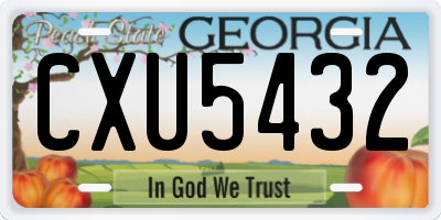 GA license plate CXU5432
