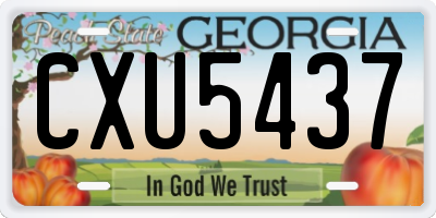 GA license plate CXU5437