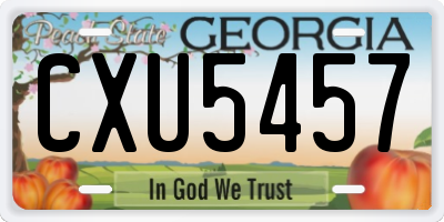 GA license plate CXU5457