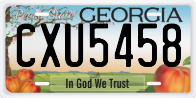GA license plate CXU5458