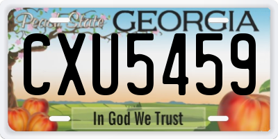 GA license plate CXU5459