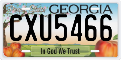 GA license plate CXU5466