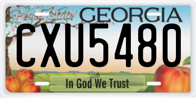 GA license plate CXU5480