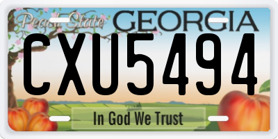 GA license plate CXU5494
