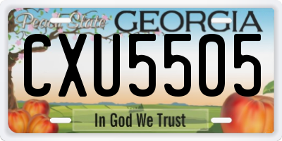GA license plate CXU5505