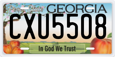 GA license plate CXU5508