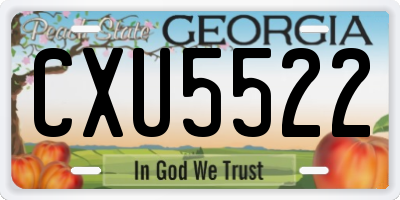 GA license plate CXU5522