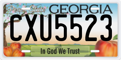 GA license plate CXU5523