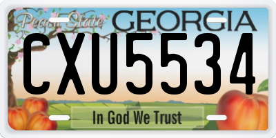 GA license plate CXU5534