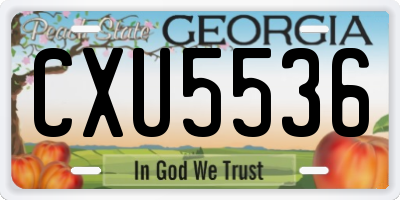 GA license plate CXU5536